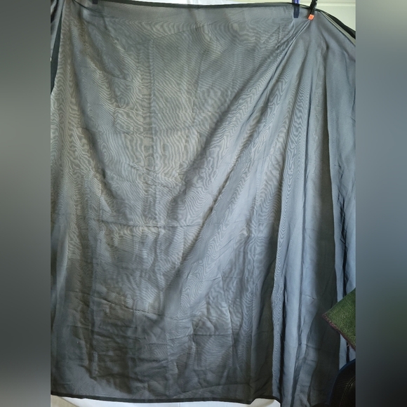 Sheer black fabric unfinished edges tablecloth curtain shawl - Picture 4 of 4